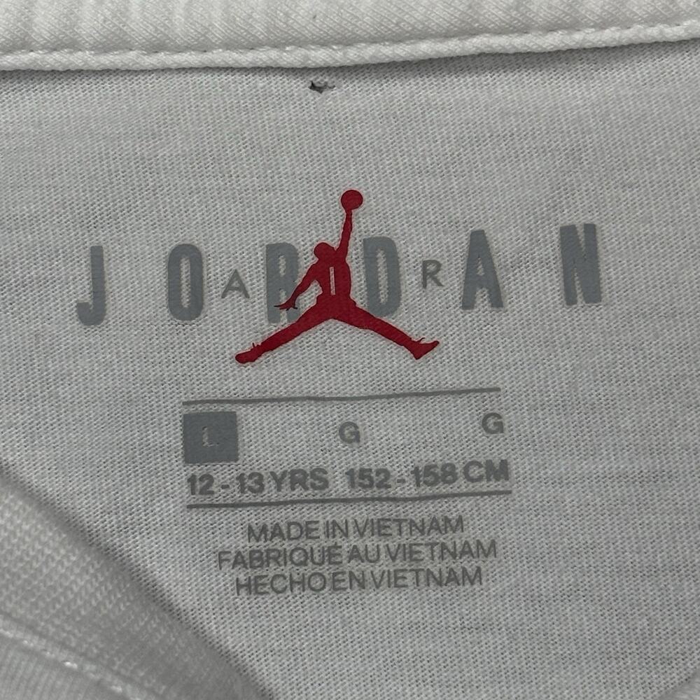 Jordan Air Boys Long Sleeve Tee Shirt White Youth Size Large (12-13yrs) - Picture 3 of 6
